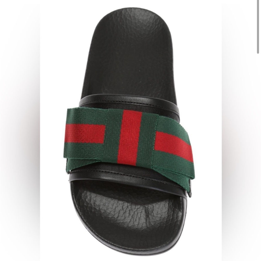 Gucci satin bow slides
